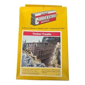 CORNERSTONE Series Walthers NScale Timber Trestle Kit 933-3217Some Parts Missing